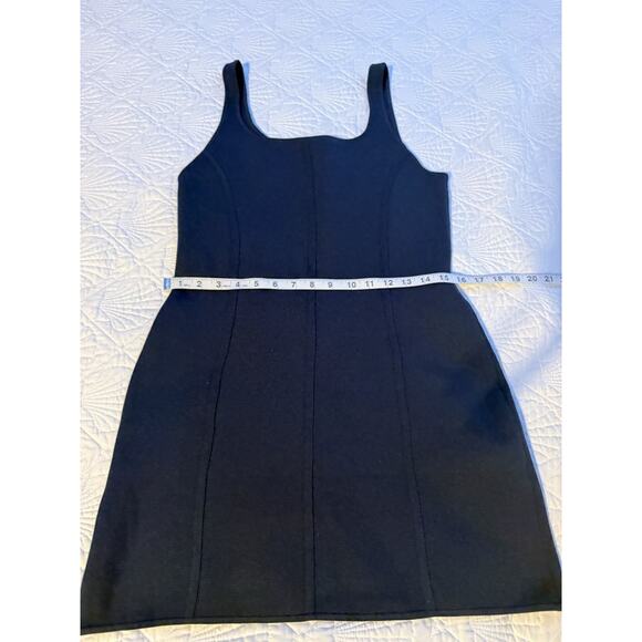 Aritzia Babaton Sculpt Knit Ribbed Mini Dress Size Large In Monarch Teal Bodycon - Picture 6 of 11